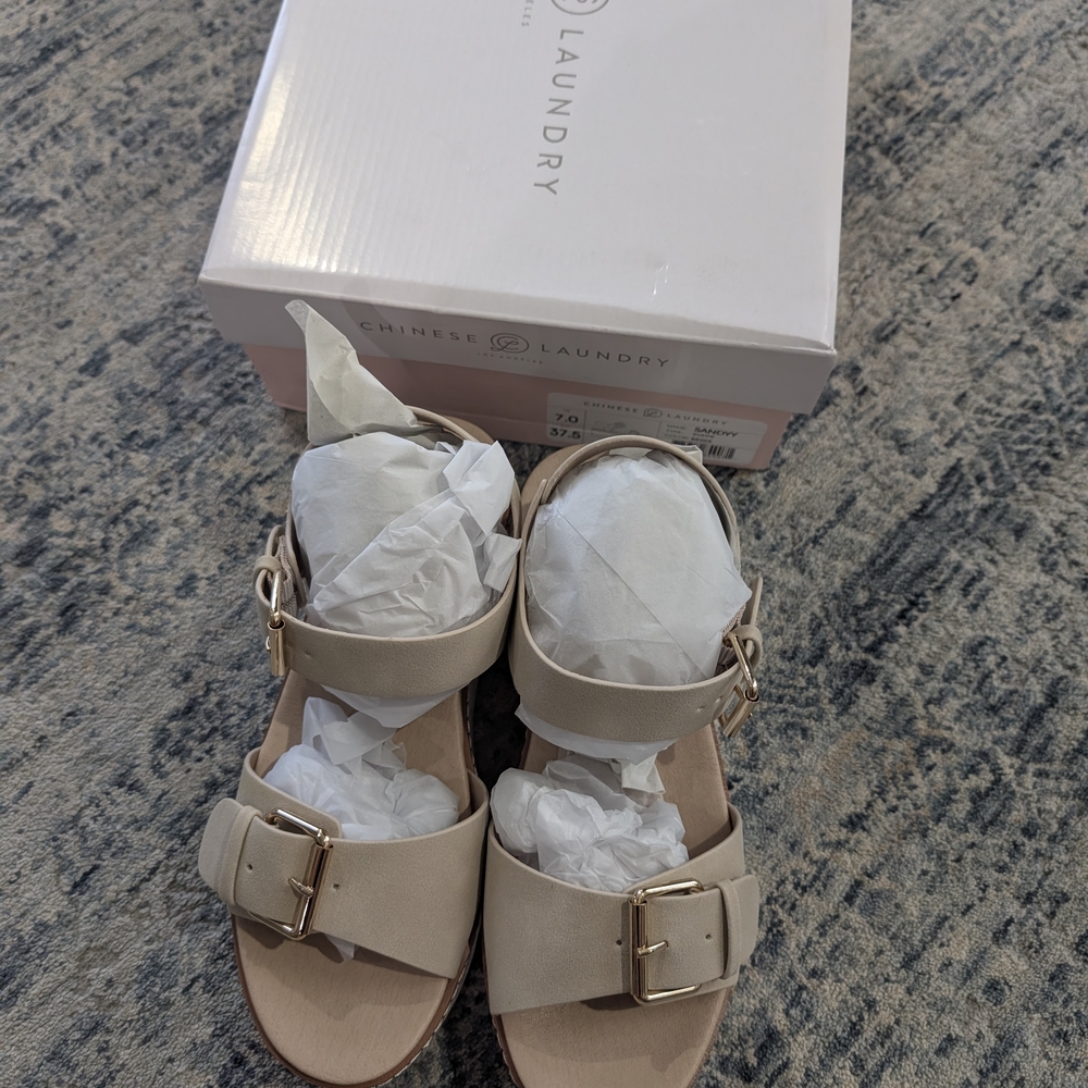 Women's Beige Sandals - Picture 2 of 6